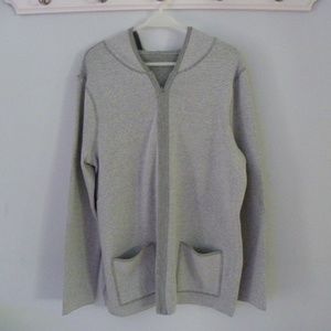 J Jill Reversible Hooded Full Zip Sweater XL